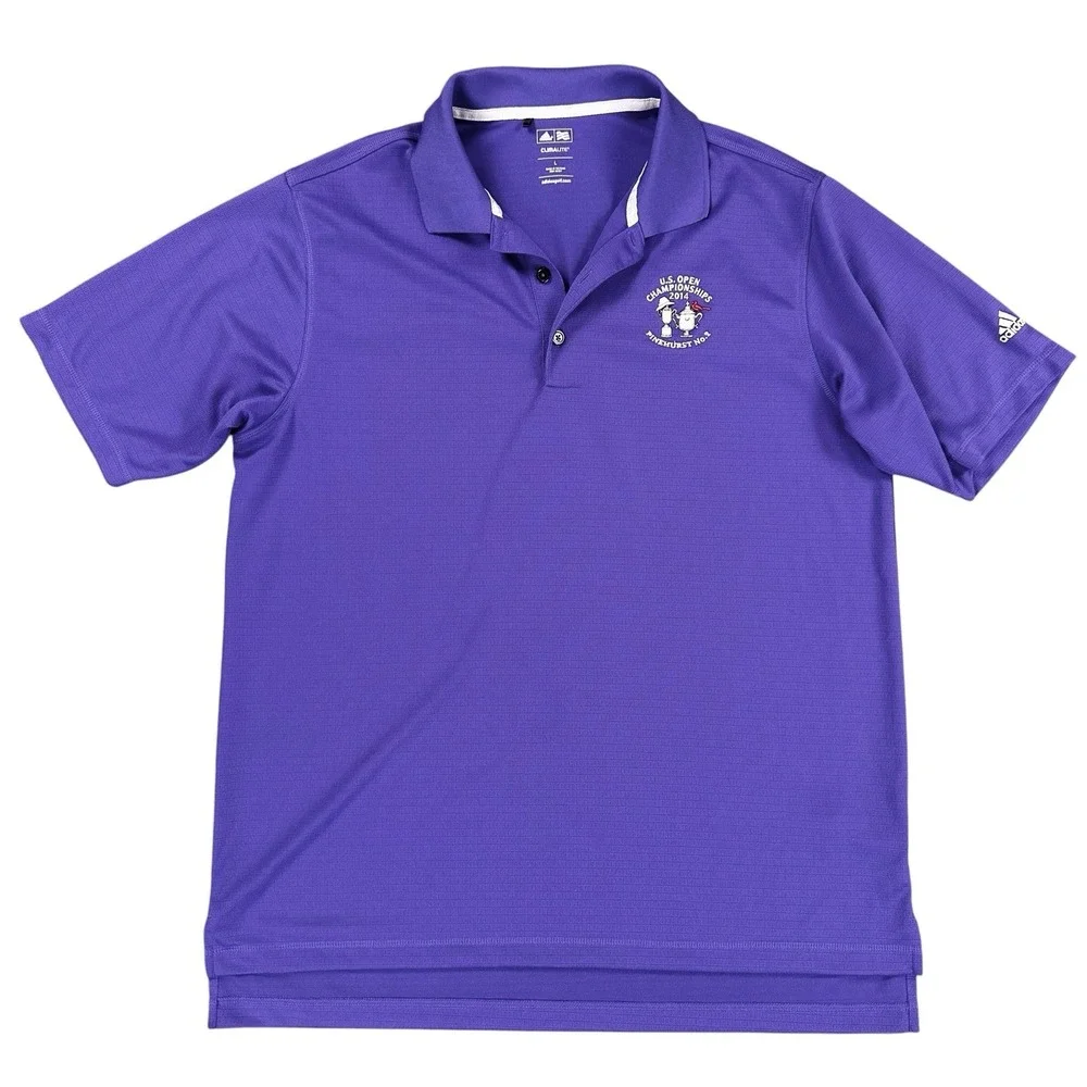 Adidas Men's Large Golf Polo Shirt US Open PGA‎ Championship Pinehurst Purple
